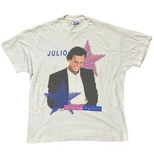 Julio Iglesias Starry Nights World Tour T Shirt Vintage 1991 Hanes Beefy XL‎